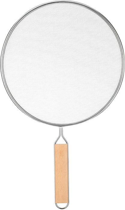 1PCS Splatter Screen for Frying Pan, 8Inch Stainless Steel Splatter Guard for Frying Pan Cooking Pots Food Strainer and Universal Cookware for Cooking, Kitchen Splash Guard No Oil Mess, No Burns by Thinp