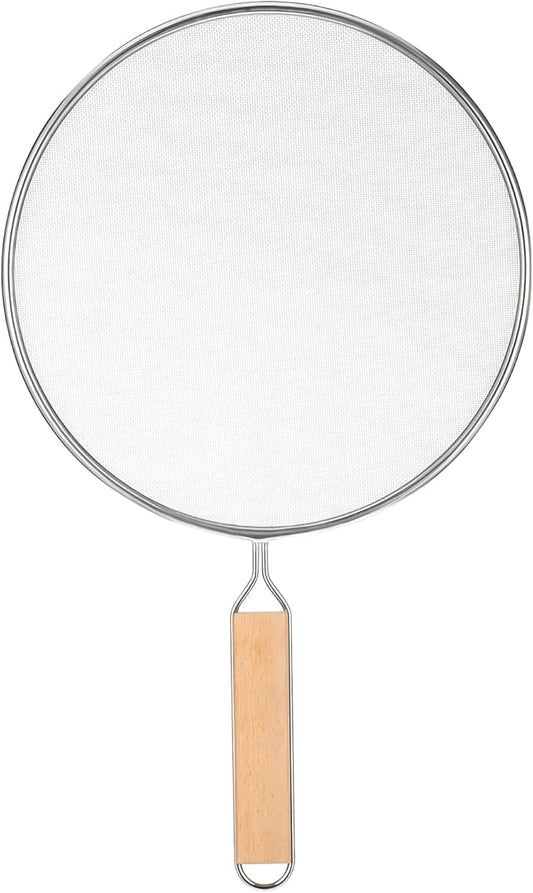 1PCS Splatter Screen for Frying Pan, 8Inch Stainless Steel Splatter Guard for Frying Pan Cooking Pots Food Strainer and Universal Cookware for Cooking, Kitchen Splash Guard No Oil Mess, No Burns by Thinp