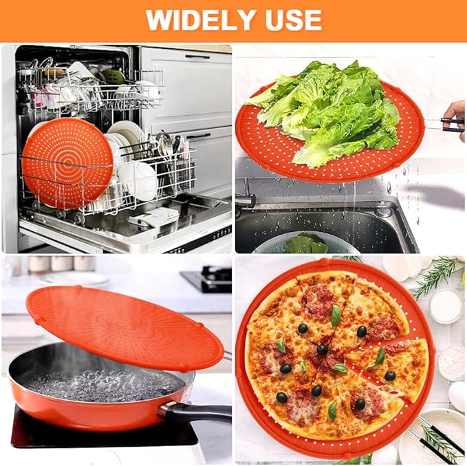 Splatter Screen for Frying Pan, Grease Splatter Guard, Heat-Resistant Splatter Guards for Frying, Silicone Splatter Guard for Everyday Cooking, Dishwasher Safe, Red （16in×12in×0.5in） - Image 5