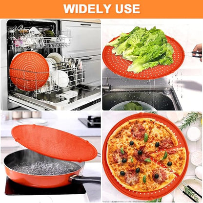 Splatter Screen for Frying Pan, Grease Splatter Guard, Heat-Resistant Splatter Guards for Frying, Silicone Splatter Guard for Everyday Cooking, Dishwasher Safe, Red （16in×12in×0.5in） - Image 5