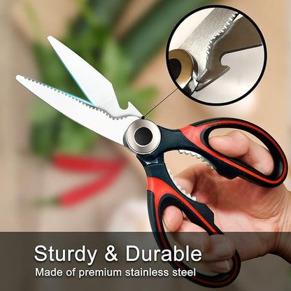 Kitchen Scissors 2 Pack Kitchen Shears All Purpose Heavy Duty Dishwasher Safe Multipurpose Utility Sharp Scissors for Food, Meat, poultry, Vegetable - Image 3