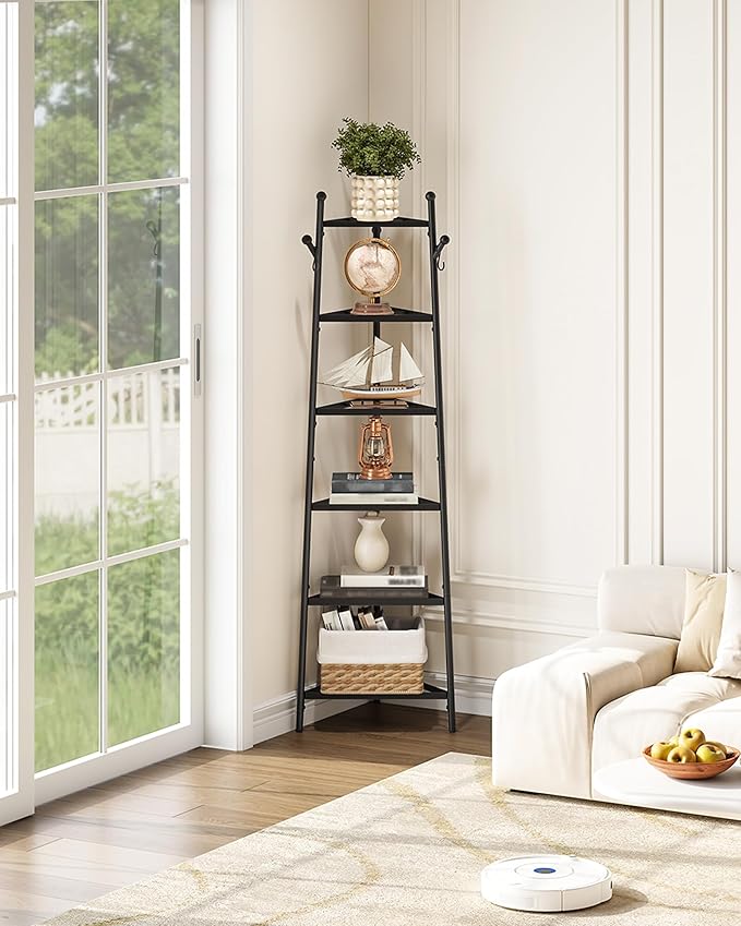 CHOEZON 6-Tier Cookware Stand, Triangle Shelf Storage Tower for Kitchen, Pans Pots Storage Rack, Metal Wire Shelf Organizer, Corner Shelf, for Kitchen, Living Room, Black TPR14BB - Image 2