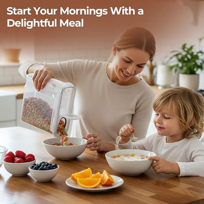 ComSaf 6.7Qt Cereal Storage Container Set of 2 - Ideal for Home Cooks Storing Cereal and Organized Families Organizing Bulk Food，Large Cereal Dispenser Keeps Pantry and Kitchen Countertop Neat - Image 2