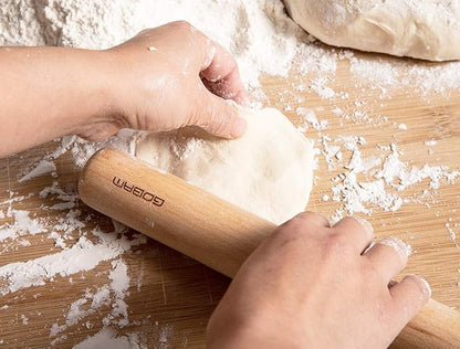 GOBAM Wood Rolling Pin, Large - Dough Roller for Pasta, Cookies, Pie, Pizza, Chapati, Fondant, Rolling Pins for Baking, Bread Making Tools and Supplies - 14.5 x 1.6 Inches - Image 6