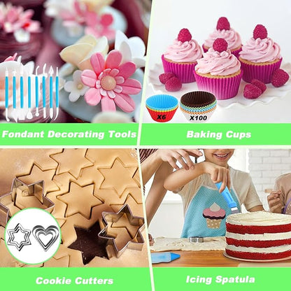 Suuker Cake Decorating Tools Supplies Kit, 236 Pieces Baking Accessories with Storage Case, Frosting Piping Kit, Piping Bags and Tips Set with 36 Numbered Piping Tips, Pastry Bags for Cake - Image 9