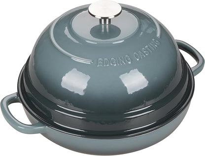 EDGING CASTING Enameled Cast Iron Dutch Oven Pot with Lid, Round Bread Oven for Homemade Sourdough Bread Baking, 6 Quart, Slateblue - Image 4