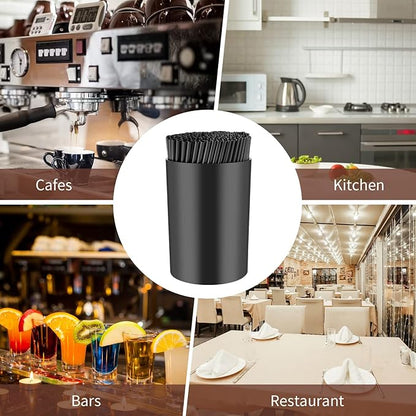 200 Pcs Black Coffee Stirrer and Holder Set Coffee Stir Sticks Coffee Stirrers Plastic Coffee Stir Stick Holder Black for Mixing Coffee Milk Cocktail Drinks Coffee Home Kitchen Party Supplies - Image 4