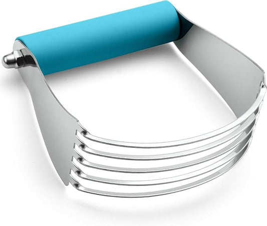 Spring Chef Large Dough Blender for Baking, Heavy Duty Dough Cutter Tool, Stainless Steel Puff Pastry Cutter Tool with Sharp Blades, Dishwasher Safe Manual Pastry Blender for Easy Mixing - Teal by SpringChef