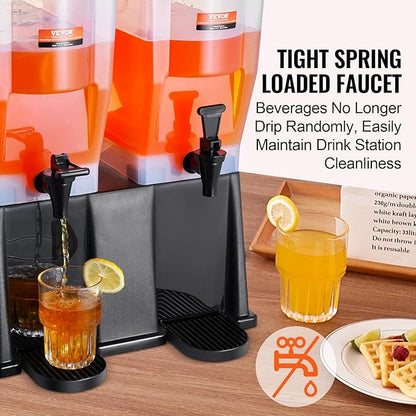 VEVOR Beverage Dispenser, 3 Gallon x 2 Drink Dispensers for Parties, Plastic Juice Dispenser with Stand Spigot Lid, Iced Tea Lemonade Juice Water Dispenser, for Restaurants, Hotels, Parties - Image 3