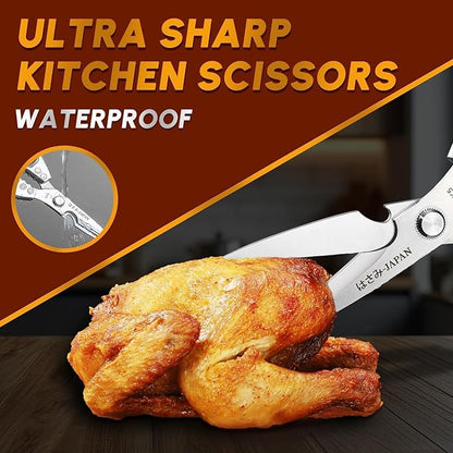 Huusk Kitchen Shears Set, Heavy Duty Poultry Shears, Japanese Kitchen Scissors for Meat, Chicken Bones, and Turkey, Christmas Gifts for Men Women - Image 2