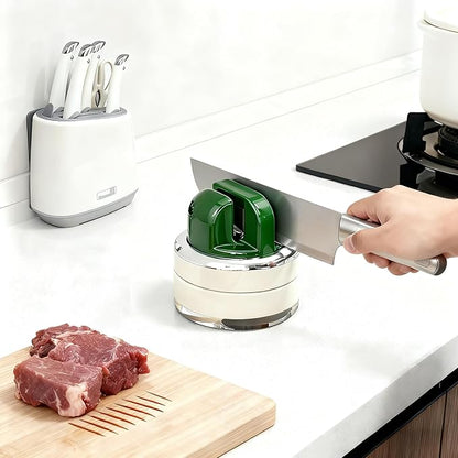 Kitchen Knife Sharpener with Suction base for Hands Free,Compact Pocket Knife Sharpeners,All-in-one Professional Knife Sharpener Tool Suitable for: Kitchen Knives,Cleaver,Fruit Knives(Green)