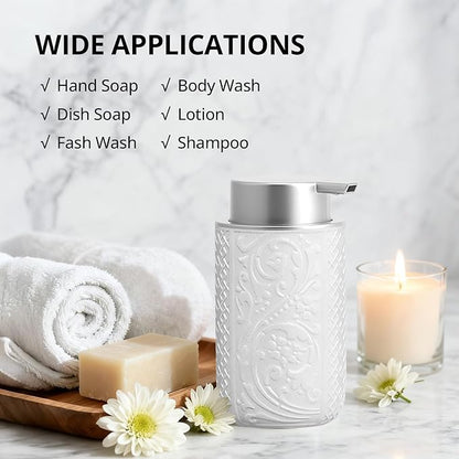 12OZ/350ML Ceramic Foaming Soap Dispenser Empty Hand Soap Dispenser Refillable Lotion Containers with Pump - Image 4