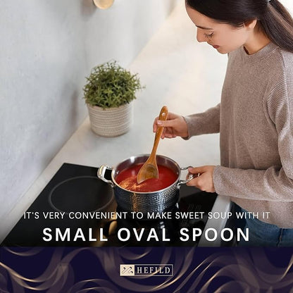 Wooden Spoons for Cooking, Nonstick Cooking Utensil Set with 10 Piece Acacia Wooden Spatulas and Spoons, as well as a Extra Whole Wood Spoon Rest, Terrific for Everyday Kitchen Tasks - Image 3