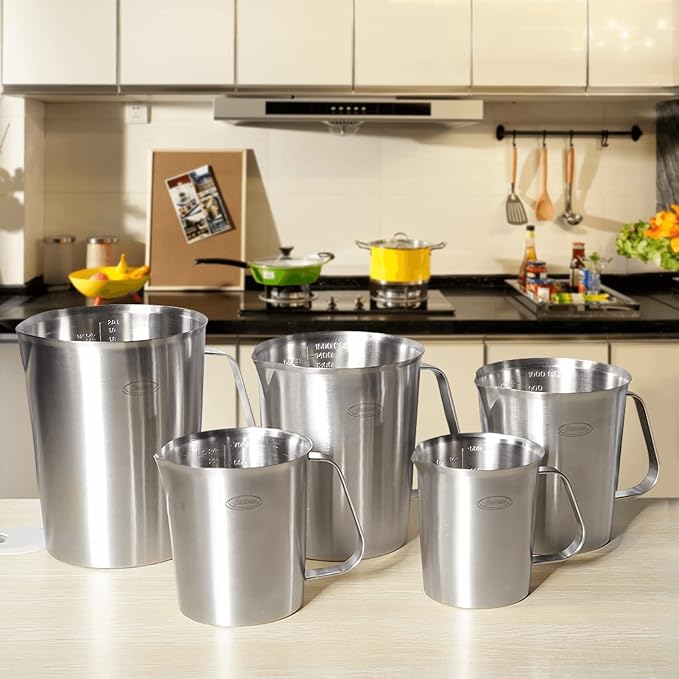 Newness Stainless Steel Measuring Cup, Metal Measuring Cup with Handle (Upgraded, 3 Marking Including Cup/ML/Ounce Scale), 16 Ounces (0.5 Liter, 2 Cup) (Pack of 2) - Image 8