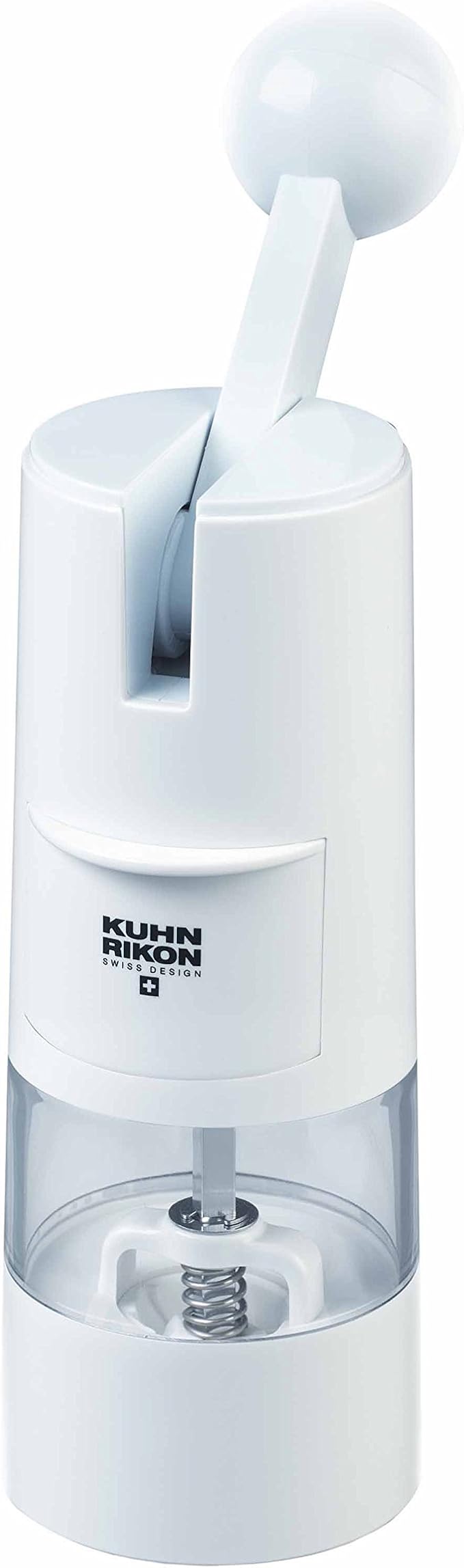 Kuhn Rikon High Performance Ratchet Grinder, White, 8.5 x 2.25 inches, Model 25551 – Ergonomic, One-Handed Operation, Ideal for Salt, Pepper & Spices by KuhnRikon
