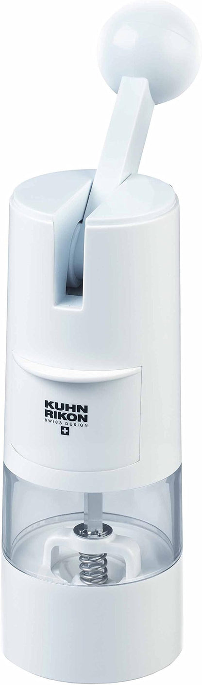 Kuhn Rikon High Performance Ratchet Grinder, White, 8.5 x 2.25 inches, Model 25551 – Ergonomic, One-Handed Operation, Ideal for Salt, Pepper & Spices by KuhnRikon