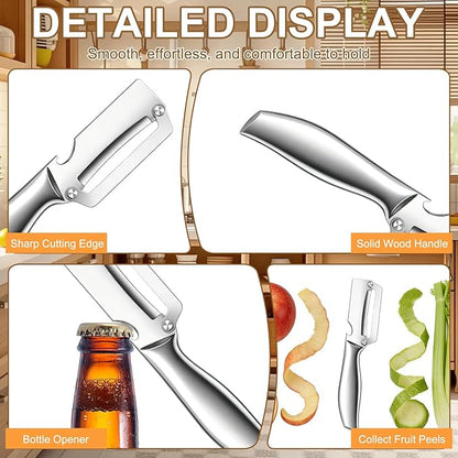 2PCS Multi-Functional Vegetable Peeler for Kitchen,Cabbage Shredder for Coleslaw,2-in-1 Stainless Steel Blade,Vegetable Peelerfor Fruit Apple Potato Pumpkin Slicer - Image 4