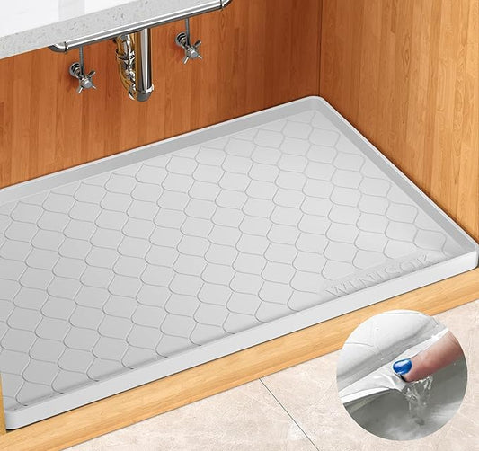Winisok Silicone Under Sink Mat 25" x 19", kitchen Essentials and Gadgets, Shelf liner and Cabinet Protector, Home Organizers and Storage, Waterproof Bathroom Tray by Winisok