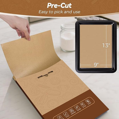 360 Count 9"x 13" Heavy Duty Parchment Paper Sheets for Baking, No-Stick & No-Leak Unbleached Baking Paper, Pre-cut Half Parchment Paper Sheets for Oven, Air Fryer, Microwave - Image 3
