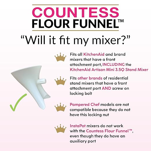 Countess Flour Funnel™ - Stand Mixer Attachment by The Cookie Countess (White) - Image 6