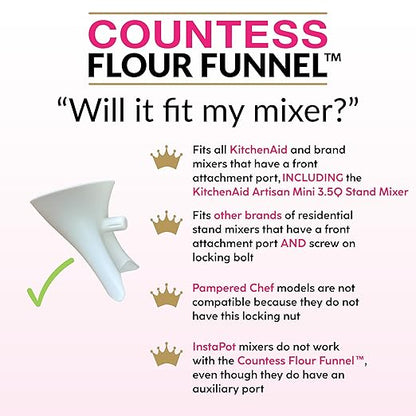 Countess Flour Funnel™ - Stand Mixer Attachment by The Cookie Countess (White) - Image 6