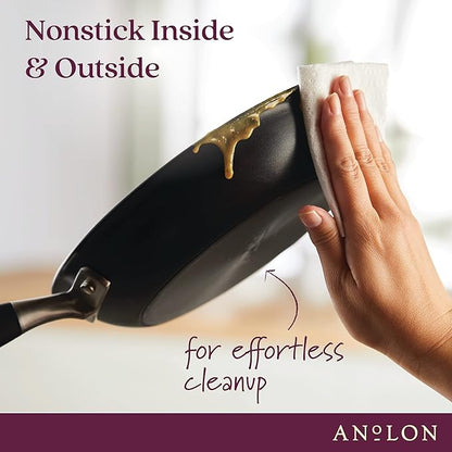 Anolon Advanced Home Hard Anodized Nonstick Frying Pan, 8.5 Inch – Small Non Stick Egg Pan, Durable Nonstick Skillet - Onyx - Image 4