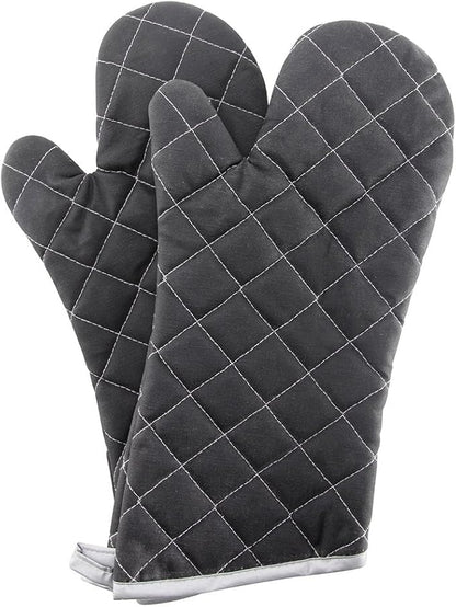 Oven Mitts Flame Retardant Mitts Heat Resistant to 425 °F 15 Inch Kitchen Mitt Black Color 2-Pack by ARCLIBER