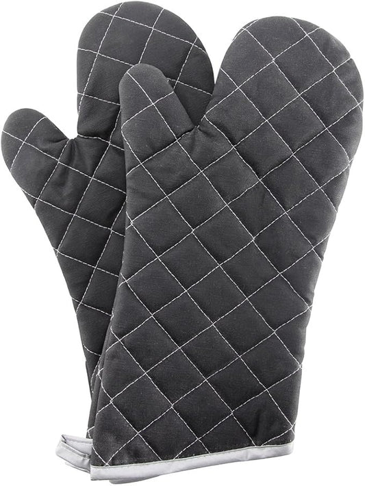 Oven Mitts Flame Retardant Mitts Heat Resistant to 425 °F 15 Inch Kitchen Mitt Black Color 2-Pack by ARCLIBER