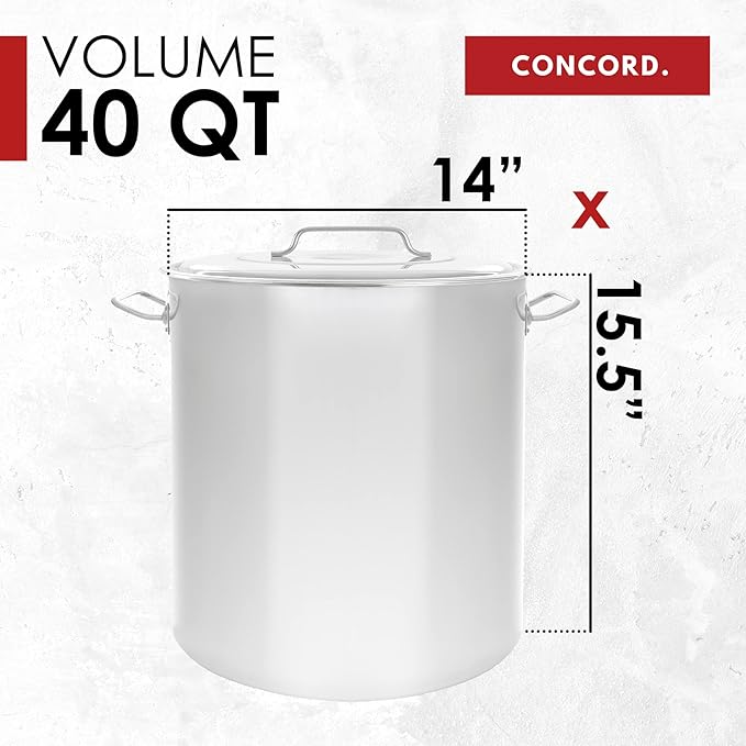 Concord Cookware Stainless Steel Stock Pot Cookware, 40-Quart - Image 5