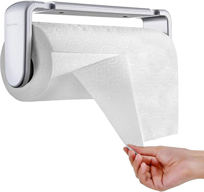 simpletome Paper Towel Holder ONE Hand Tear Adaptive Tension Arm Adjustable Length 9.4-11inch/24-28cm (Silvery) by simpletome