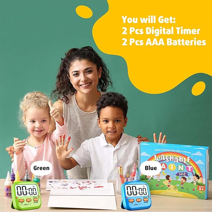 2 Pack Digital Timer for Kids, Magnetic Kitchen Timers for Cooking, Egg, Teachers, Classroom, Study, Exercise, Oven Baking - AAA Battery Included - Image 8