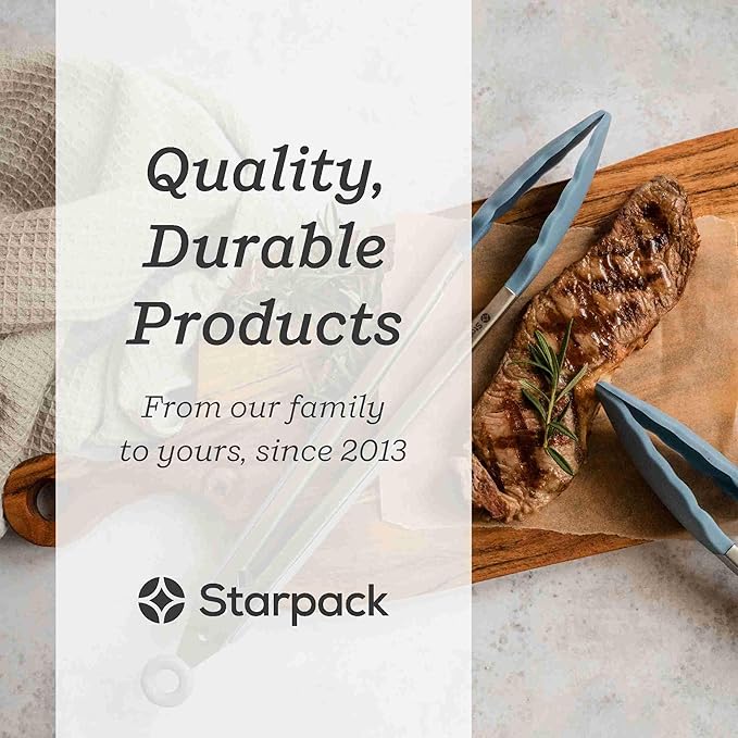 Starpack 'Get a Grip' Silicone Kitchen Tongs for Cooking 12 Inch - BBQ Silicone Tongs for Grill Heat Resistant to 600°F - Stainless Steel Utensils with Non Stick Rubber Tips for Serving Food - Image 5