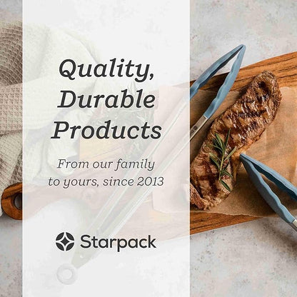 Starpack 'Get a Grip' Silicone Kitchen Tongs for Cooking 9 Inch - BBQ Silicone Tongs for Grill Heat Resistant to 600°F - Stainless Steel Utensils with Non Stick Rubber Tips for Serving Food - Image 5