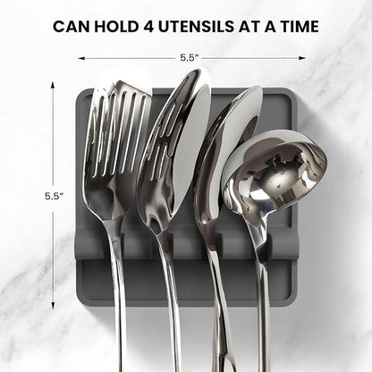 Zulay Kitchen Spoon Rest for Multiple Utensils High Heat-Resistant Silicone Drip Pad, BPA-Free Spoon Holder for Stove Top, Kitchen Gadget Holder for Ladles, Tongs, Cooking Spatula - Makes Great Gift - Image 2