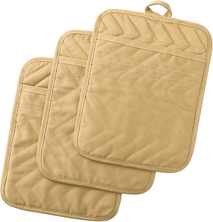 Anyi Pot Holders and Oven Mitts 7" X 9" Heat Resistant Cotton Pocket Pot Holder Set Feature of Non Slip Kitchen Hot Pad Oven Mitts, 3-Pack (Mojave Desert) by Unknown