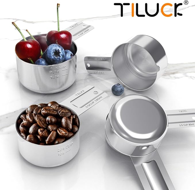TILUCK Stainless Steel Measuring Cups & Spoons Set, Cups and Spoons,Kitchen Gadgets for Cooking & Baking (12) - Image 6