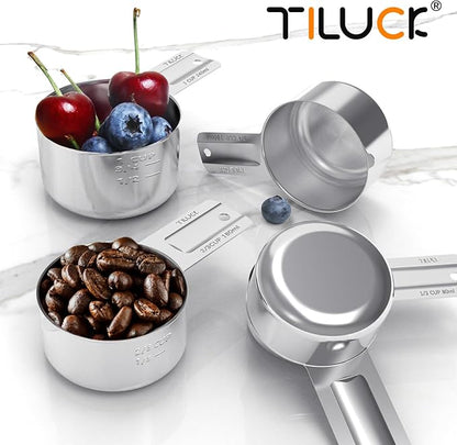 TILUCK Stainless Steel Measuring Cups & Spoons Set, Cups and Spoons,Kitchen Gadgets for Cooking & Baking (12) - Image 6