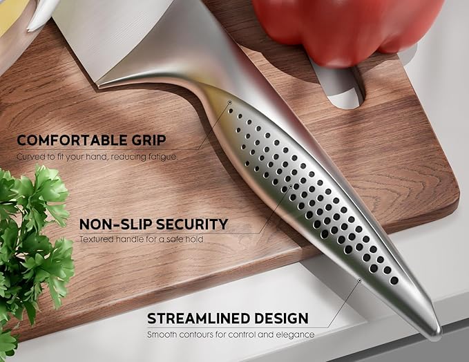 ASETY Knife Set - Ultra Sharp Knives Set for Kitchen with block, 15 PCS Stainless Steel Knife Set with Built-in Sharpener, Ergonomic Non-Slip Handle, Elegant Box for Men Women, Mothers Day - Image 5