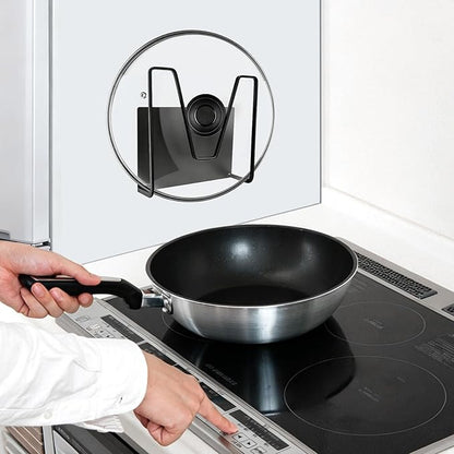 2 Pack Magnetic Pot Lid Holder,Organizer Hanging Saucepan Lid Metal Pot Lid Rack No Drilling, Rustproof, Lid Organizers Inside Cabinet for Small Space Solution & Kitchen Cabinet Organization