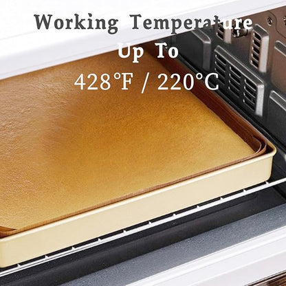 11 Inch Square Baking Sheet Set of 2, Commercial Nonstick Carbon Steel Cookie Sheets, 1.4" Deep Jelly Roll Pan Oven Tray, Non Toxic Bakeware, Heavy Duty & Easy Clean