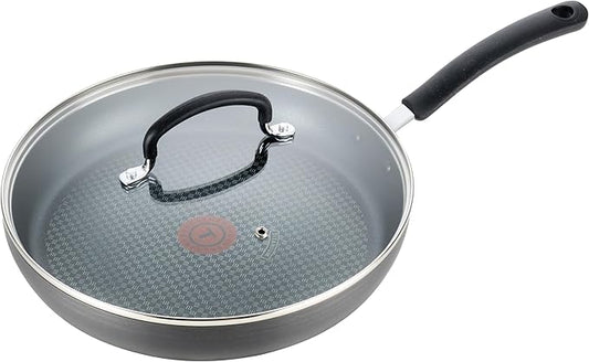 T-Fal Ultimate Hard Anodized Nonstick Fry Pan With Lid 12 Inch, Oven Broiler Safe 400F, Lid Safe 350F, Cookware, Pots and Pans, Kitchen Frying Pans, Skillets, Home, Dishwasher Safe, Onyx by T-falbrand