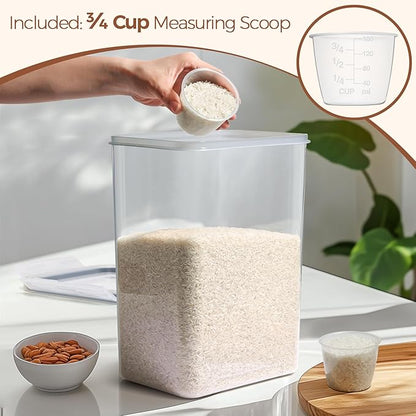 ComSaf Rice Container Set of 2(9.5L/10Qt), Large Airtight Food Storage Containers with Lid and Rice Washer, Plastic Canisters Sets for The Kitchen, Pantry Organizers for Flour, Cereal and Cooking - Image 7