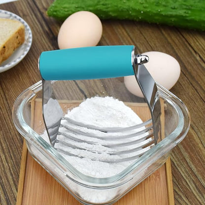 Dough Blender Heavy Duty Pastry Cutter Stainless Steel Butter Cutter Professional Baking Tool For Mixing Flour Butter (Blue) - Image 5