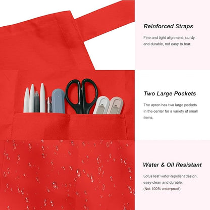 15 Pcs Adult Aprons Bulk with Pockets Adjustable Bib Chef Apron for Women Men Painting Cooking Crafting (S/L) - Image 2