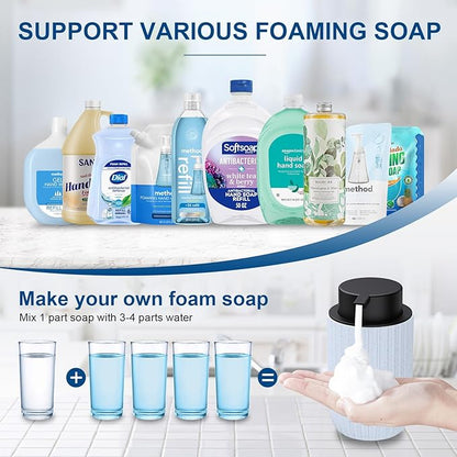 Ceramic Foaming Soap Dispenser, 12 oz Bathroom Foam Hand Soap Dispenser, Refillable Lotion Soap Dispenser with Removable Pump for Kitchen Hand Wash Dispenser, Modern Home Decor(2Pack-Speckled Blue)