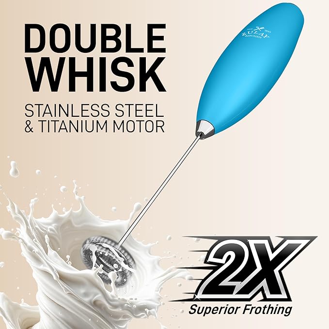 Zulay Kitchen Whisk Milk Frother with 4 Duracell Batteries - Powerful Handheld Foam Maker for Coffee, Lattes, Matcha, Hot Chocolate & Cappuccinos - Whip Creamy Froth in Seconds - Image 4