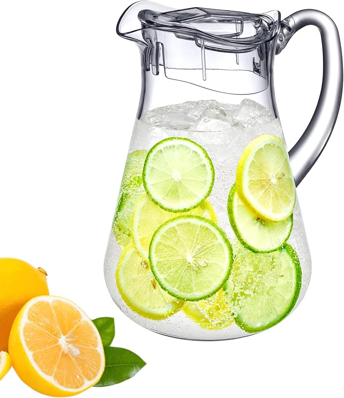 Amazing Abby - Droply - Plastic Pitcher (64 oz, 2 Quart), Clear Water Pitcher with Lid, Fridge Jug, BPA-Free, Shatter-Proof, Great for Iced Tea, Sangria, Lemonade, Juice, Milk, and More - Image 8