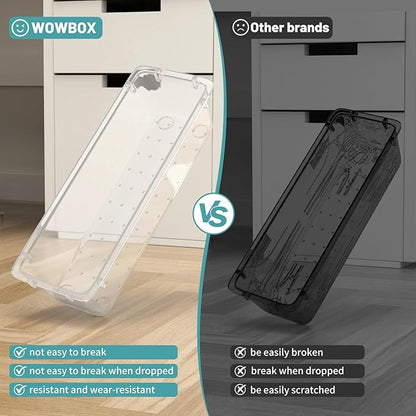 WOWBOX 24 PCS Clear Plastic Drawer Organizer Set, 4 Sizes Desk Drawer Organization and Storage Containers for Makeup, Cosmetics, Jewelry and Gadgets in Kitchen, Bathroom, Bedroom, Office, Clear - Image 4