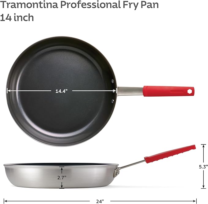 Tramontina Professional 14-Inch Ceramic Non Stick Extra Large Frying Pan, Heavy-Gauge Aluminum Skillet with Ceramic Nonstick Coating, Dishwasher and Oven Safe, Black - Image 5