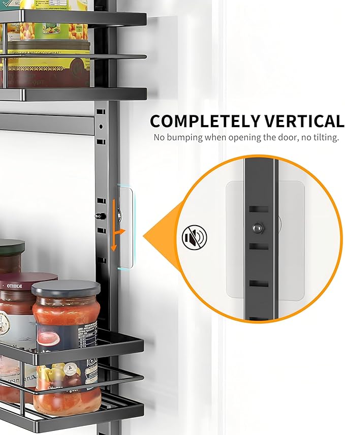 Moforoco 9-Tier Over The Door Pantry Organizer, Pantry Organization and Storage, Black Hanging Basket Wall Spice Rack Seasoning Shelves, Home & Kitchen Bedroom Bathroom House Essentials - Image 5